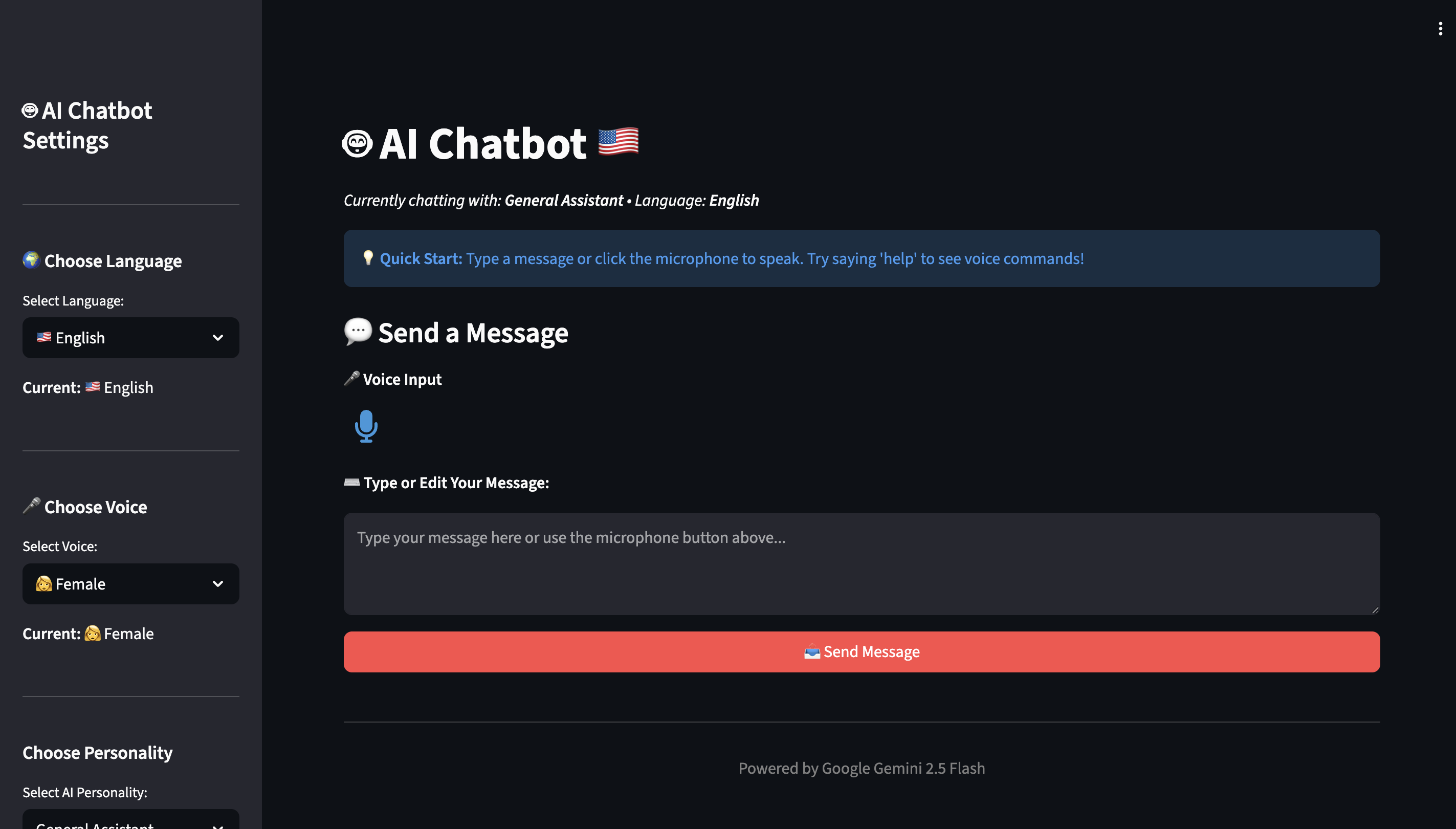 Voice AI Assistant Screenshot